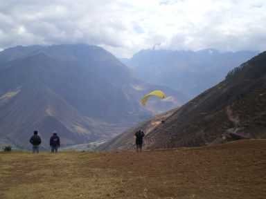 flying over Sacred Valley near Cuzco