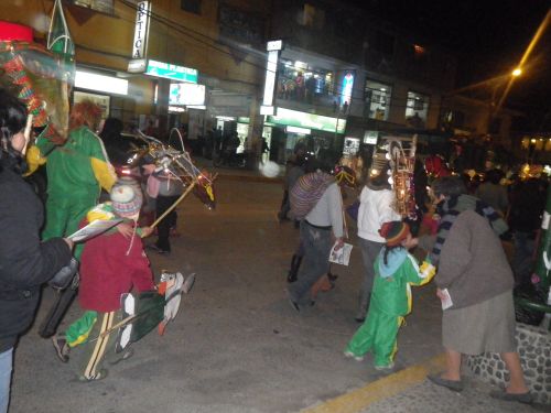 Night parades , a constant sight in Huaraz