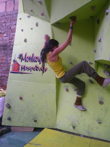 Climbing at Monkewasi Hostel, Huaraz