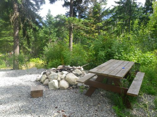 firepit, picnick table