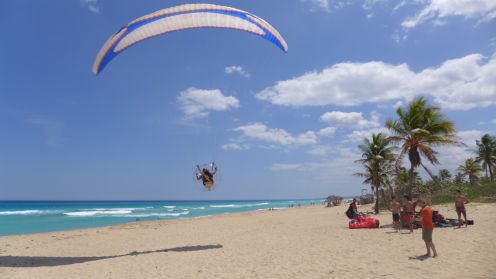 paramotoring around the Tropicoco beachfront